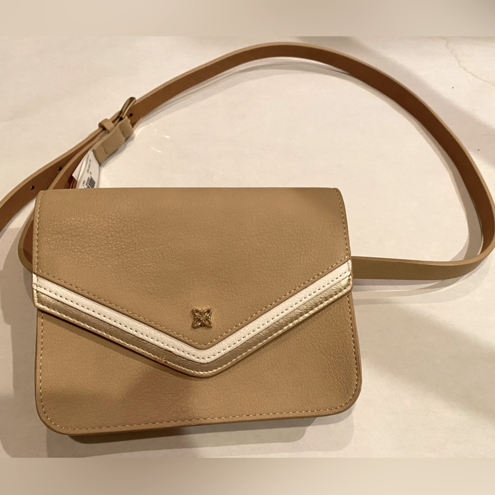 BCBGeneration Tan Crossbody Faux Leather Retail Belt Bag Adjustable